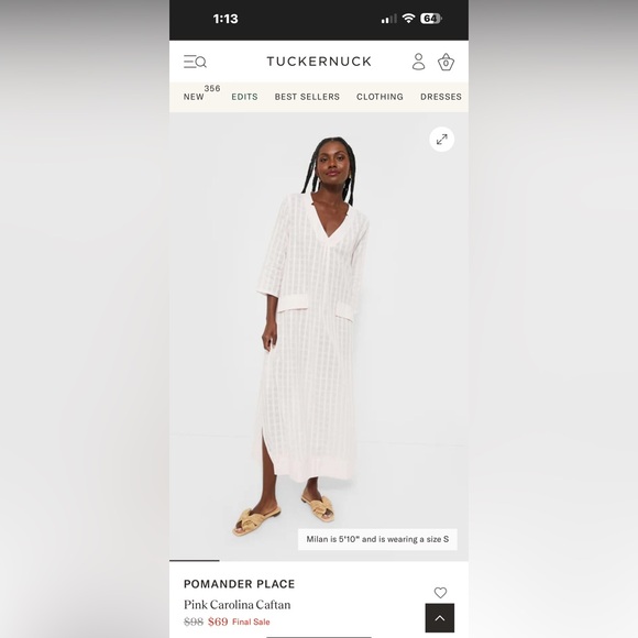 Tuckernuck Pink Carolina Caftan Maxi Dress - Picture 5 of 11